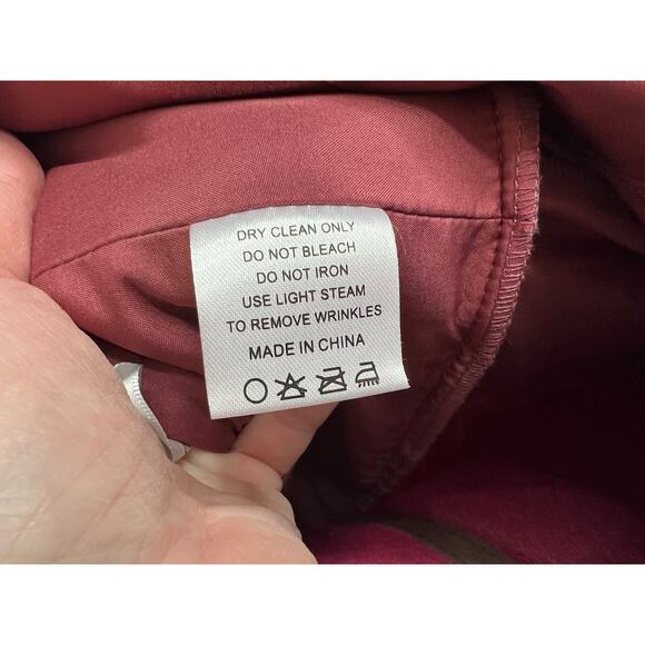 AZAZIE TUTU A-Line Boatneck Lace Chiffon Tea-Length Dress Desert Rose - Picture 9 of 11